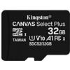 Kingston Canvas Select Plus SDCS2/32GBSP Scheda microSD Classe 10, senza Adattatore SD, 32 GB