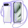 FERLAN Cover per Google Pixel 10A con Cordino, 360 Gradi Antiurto Custodia con Protezione Schermo Integrata Trasparente Rugged TPU Bumper Doppia Protettiva Cover per Google Pixel 10A -Viola
