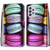 Mo-Somnus Cover per Samsung Galaxy A52 5G, Custodia in PU Pelle Magnetica Libro Flip Caso Antiurto Portafoglio [Supporto Stand] con Porta Carte e Cinturino da Polso Wallet Case (Macarons)