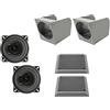Generico KIT Montaggio STEREO Specifico per PANDA 750 modello 141 prodotte dal 1986 al 2003 BOX SUPPORTI Porta CASSE Colore Grigio ALTOPARLANTI GRIGLIE - 2072G - PH 100