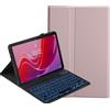 YKWXSC Cover con Tastiera per Lenovo Idea Tab Plus 12,1 Pollici Tablet TB365FC, Disposizione ltaliana con 7 Colori Illuminato Senza Fili Staccabile Custodia, Rosa