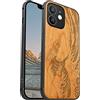 Carveit Custodia in Legno per iPhone 12 mini Cover magnetico [Ciliegia Legno] Ricarica Compatibile con 12 mini MagSafe Custodia Paraurti Robusto TPU (La grande onda al largo di Kanagawa)