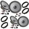 EvoTuning Kit 8 Casse Altoparlanti Anteriori e Posteriori per VW Golf VI 6 dal 2008 al 2012 compatibile con Hertz K 165 Set 4 Woofer +4 Tweeter +4 Anelli e Cavi Adattatori