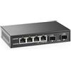 YuLinca Switch di rete 2,5G a 4 porte con 2x10G SFP, 4 porte 2,5GBASE-T, compatibile con 100/1000/2500Mbps, switch Ethernet desktop in metallo non gestito multi-Gigabit Fanless