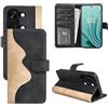 JIUNINE Cover per OnePlus Nord 3 5G, Custodia Libro in Pelle Antiurto Flip Portafoglio Case con TPU Bumper, Supporto Stand, Porta Carte, Fibbia Magnetica per OnePlus Nord 3 5G, Nero
