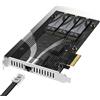 SABRENT Scheda aggiuntiva PCIe 3.0 x4 con slot SSD NVMe 10GbE e 3X M.2, dissipatore di calore in alluminio senza attrezzi, supporta 2230/2242/2260/2280, nessuna biforcazione richiesta, compatibile con