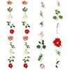 FOSDICK 2 Pezzi Ghirlanda Fiori Finti per Decorazioni Tende Porta, Ghirlanda di Fiori Artificiali, Ghirlande Fiori Selvatici Foglie da Appendere per Decorazioni Casa, Giardino, Arco, Matrimoni, Feste