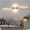 AstrizLamp Applique da Parete LED Interno, Moderna Bianco Lampada da Parete soggiorno Linea Lunga Up Down Lampada a Muro Alluminio 3 Colori Dimmerabili per Camera da Letto Soggiorno Corridoio 120cm