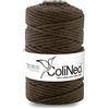 ColiNea, cordoncino in cotone con anima in cotone, intrecciato, 5mm, 100m (Marrone scuro, 100m)