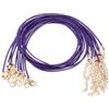 QUARKZMAN 10 Pezzi Cordone Per Collana Cerato All'ingrosso, 45cm E 2mm Di Diametro Cordone Per Collana Con Chiusura Per Ciondoli, Braccialetti, Collane, Materiali, Viola Scuro