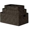 BM Cestino Portaoggetti Bagno Effetto Rattan, Set di 3 Cestini Bagno da Scaffale Intrecciato Rettangolare Organizer Scatole Portaoggetti Adatto a Diversi Usi Organizzazione (Marrone)
