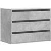 vidaXL Cassettiera Angolo Grigio Cemento 80x41x58cm Legno Multistrato, Mobile con cassetti, armadietto con cassetti, portaoggetti con cassetti