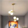 GLocki Lampade a sospensione moderne e semplici a LED, lampadario a sfera in vetro bianco, lampade a sospensione industriali regolabili sospese (Size : 6 Lights)