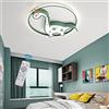 WJCJ LED Dinosauro Plafoniera Ragazzo Ragazza Camera Letto Lampada da Soffitto Moderna Decorazione Interna Lampadario Asilo Luci Dimmerabili Illuminazione Luce Ciondolo Camera dei Bambini,Verde