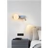 AstrizLamp Applique da Parete Lettura Sul Comodino, Doppia-testa Luce Notturna con Interruttore, 350° Girevole G9 Faretti&Sferico Luci di illuminazione, LED Lampada da Parete Camera da letto(Argento)
