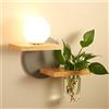 JLive Lampade da parete moderne in ferro, mensola in legno nordico Decorazione Grigio/verde/bianco Illuminazione domestica Lampada a sospensione luce a muro studio creativa da letto Comodino Applique