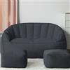 BOGDTF Nuovo Divano Lazy Sofa Lazy Bean Bag Doppio, Adatto per Giardino, Soggiorno, Camera da Letto, Grigio Scuro