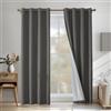 CYCMACO Tende Per Interni 2 Pezzi, 117x137cm, Tenda Termica Isolante Freddo E Caldo Moderne, Lino Tende Oscuranti, Tenda Oscurante Da Interno Con Anelli, Per Soggiorno Camera, Grigio