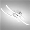 THSheng LED Plafoniera,21W Lampada da soffitto di design curvo con 3 fiamme 2310LM, lampada moderna per soggiorno 5500K bianco freddo per sala da pranzo, camera da letto, cucina corridoio, balcone (Silver)