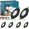 YindaLux Faretti Led da Incasso per Cartongesso, 7W 700LM IP65 Faretti LED Soffitto Dimmerabile, 2700K 4000K 6000K Regolabile Faretti da Incasso 220V Diametro Foro Ø60-75mm, Nero, Set di 6
