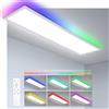 Oraymin Plafoniera a Pannello LED Dimmerabile 100x25 cm con Telecomando, Pannello LED Soffitto 30W RGB Backlight, Funzione Memoria, Ideale per Soggiorno, Cucina, Bianco Freddo