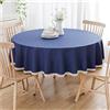CIEEIN CIEHT Cotone Lino Tovaglia Rotonda Diametro 90cm-280cm Lavabile Lavatrice Hotel Ristoranti Conferenze Eventi Feste Copritavolo Blu Navy Diametro 140cm