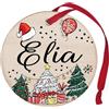 Corredino Neonato Pallina di Natale Personalizzata con Nome Elia, Decorazione Natalizia in legno 100% Italiana, cerchietto albero natale da 8 cm (legno, Elia)