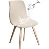 JUNZHE Coprisedia a conchiglia per sedie da pranzo, elasticizzati, stile retrò, lavabili, rimovibili, per sala da pranzo, cucina, ristorante, hotel (beige, set di 1)
