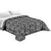 Tata Home Trapuntino Copriletto Trapuntato Primaverile Estivo 100 gr/mq Quilt Leggero Letto Singolo 160x260 cm Fantasia Animalier Zebrato Made in Italy Colore Bianco e Nero