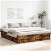 IKAYAA Rete Letto Matrimoniale 180x200 Struttura Letto a Doghe in Legno Giroletto Matrimoniale con Rete a Doghe-Rovere fumo-180 x 200 cm
