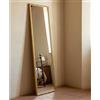 MO.WA Specchio da Parete con Cornice Classica cm. 40x135, Made in Italy, Specchiera lunga dorata, cornice in legno oro antico, Specchio da ingresso, camera da letto, soggiorno