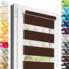 Estika Tenda a rullo giorno e notte senza forare - 40 x 220 cm - Cioccolato - per interni, tessuto a doppio strato, semi-trasparente, fissaggio a morsetto (Klemmfix), protezione solare