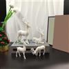 Kashyke Set di 2 statuette decorative natalizie, motivo renna, cervo, alce e sculture di animali, grande decorazione natalizia, per interni, elegante renna cervo, per soggiorno, cucina, tavolo (bianco