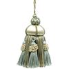 DÉCOPRO Elegante nappa per chiavi realizzata a mano, 10 cm, passante da 8,5 cm, accentata con nappe a corona (stile KTAX4) crema, blu avorio, LX03 (azzurro, beige chiaro, avorio) venduti singolarmente