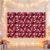 MooBeey Set di 12 pannelli da parete con fiori artificiali fai da te, 40 x 60 cm, decorazione da parete con fiori artificiali in seta 3D, decorazione da parete per feste, matrimoni, sfondo (rosso)
