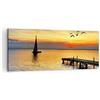 ARTTOR Quadro su Tela 100x40cm Stampe da Parete Spiaggia paesaggio acqua ponte Grandi Decorazione Murale Camera da Letto Cucina 1 pezzo Quadri Moderni Soggiorno Grafica Immagini Wall Art Canvas AB100x40-2535