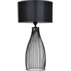 Light Home LH Light-Home Abat Jour da Comodino Moderne Lampada da Tavolo - Elegante Lampada da Comodino con Paralume in Tessuto per Camera da Letto e Salotto - Lampadina E27 - 65x35 cm - Nero e Nero