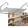 whalebee Stendibiancheria Stendino Pieghevole, Stendibiancheria in Acciaio Inox Larghezza da 40 A 80cm Portata 20kg Stendibiancheria da Balcone Stendino per Interno Ed Esterno, Praticità