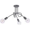 Light Home LH Light-Home Edison Lampadario da Soffitto Industriale - Lampadari Moderni Per Soggiorno Camera da Letto e Cucina in Metallo - a 3 Luci - E27 - Grafite con Glitter