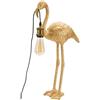 Decor Space Lampada da tavolo Fenicottero struttura in poliresina color oro per interni (13 x 39 cm)
