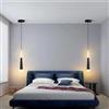 SXYSXYSXY LED 5W Luci sospese Camera da letto comodino Lampada a sospensione moderno disegno Luce pendente lampadario Regolabile in altezza 3000 mila lampadario soggiorno scale 5,6 * 45 cm,Nero