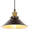 iDEGU Lampada a Sospensione Retrò 22cm Lampada da Soffitto Vintage in Metallo E27 Lampadario a Sospensione Moderno Stile Scandinavo Plafoniera per Soggiorno Cucina Camera Ristorante (Nero)