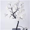 TITA-DONG Lampada Ad Albero di Rose, Luce Notturna a Fiore di Rosa Rosa, 24 Luci a LED Bianche Calde, Lampada da Notte da Comodino con Interruttore Touch Alimentato Tramite USB, Perfetta per Mamme e(Bianco)