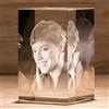 Inciso Rettangolo di Cristallo Personalizzato con Foto - Incisione 3D a Laser - Idea Regalo Personalizzabile con Fotografia e Scritta per Famiglia, Festa della Mamma, del Papà - R130V 10x13x9 cm