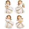 Logbuch-Verlag 4 piccole figure di angeli natalizi, angeli custodi, regalo di Natale, compleanno, oro crema, 7 cm