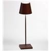 Zafferano Poldina Lampada LED Ricaricabile da Tavolo, Regolabile, Corpo in Alluminio, Protezione IP54, Adatto per Uso Esterno/Interno, Spina EU 2.2 W, Corten, 38 cm