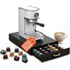 Avilia - Porta Capsule Caffè con Cassetto Estraibile e 5 Scomparti Capienti per 50 Capsule Ø38 mm, Design Salvaspazio per Piano Cucina o Ufficio, Facile da Pulire e Pronto all'Uso