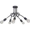 Light Home LH Light-Home Edison 5 Lampadario da Soffitto Industriale - Lampadari Moderni Per Soggiorno Camera da Letto e Cucina in Metallo - a 5 Luci - E27 - Grafite