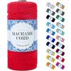Uiopa Corda Macrame 2mm x 200m, Filo Macrame Corda Cotone Macramè Filo, 3 Fili Cordoncino Cotone Spago Colorata, Cordino per Borse Uncinetto Arazzo da Parete Artigianato Fai Da Te Appendini per Piante