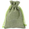 PLECUPE 20 Pezzi Panno di Lino di Iuta Sacchetti Regalo con Coulisse, 10x14cm Vintage Colore Puro Biancheria Borse Borse da Regalo Tela da Imballaggio Sacchetto dei Monili Candy Bags, Verde